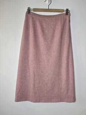 Vtg Ballantyne Berk Burlington Arcade 100% Cashmere Light Pink Skirt Size Small*